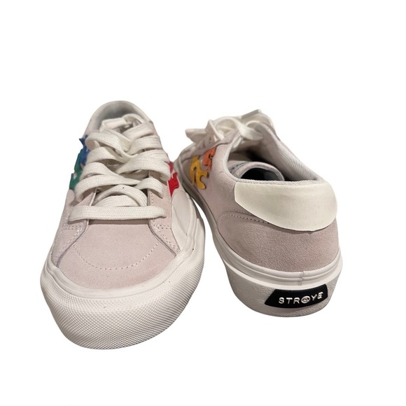 Straye Logan Flame Cream Rainbow Sneaker Skate Shoe Unisex Adult W 9.5 Men 8 EUC main image 6